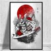 Žhavý japonský zenový inkoust Bonsa Bushido Samurai Kanji Malba na plátně Plakát a grafika Nástěnná malba pro domácí dekoraci Bez rámu