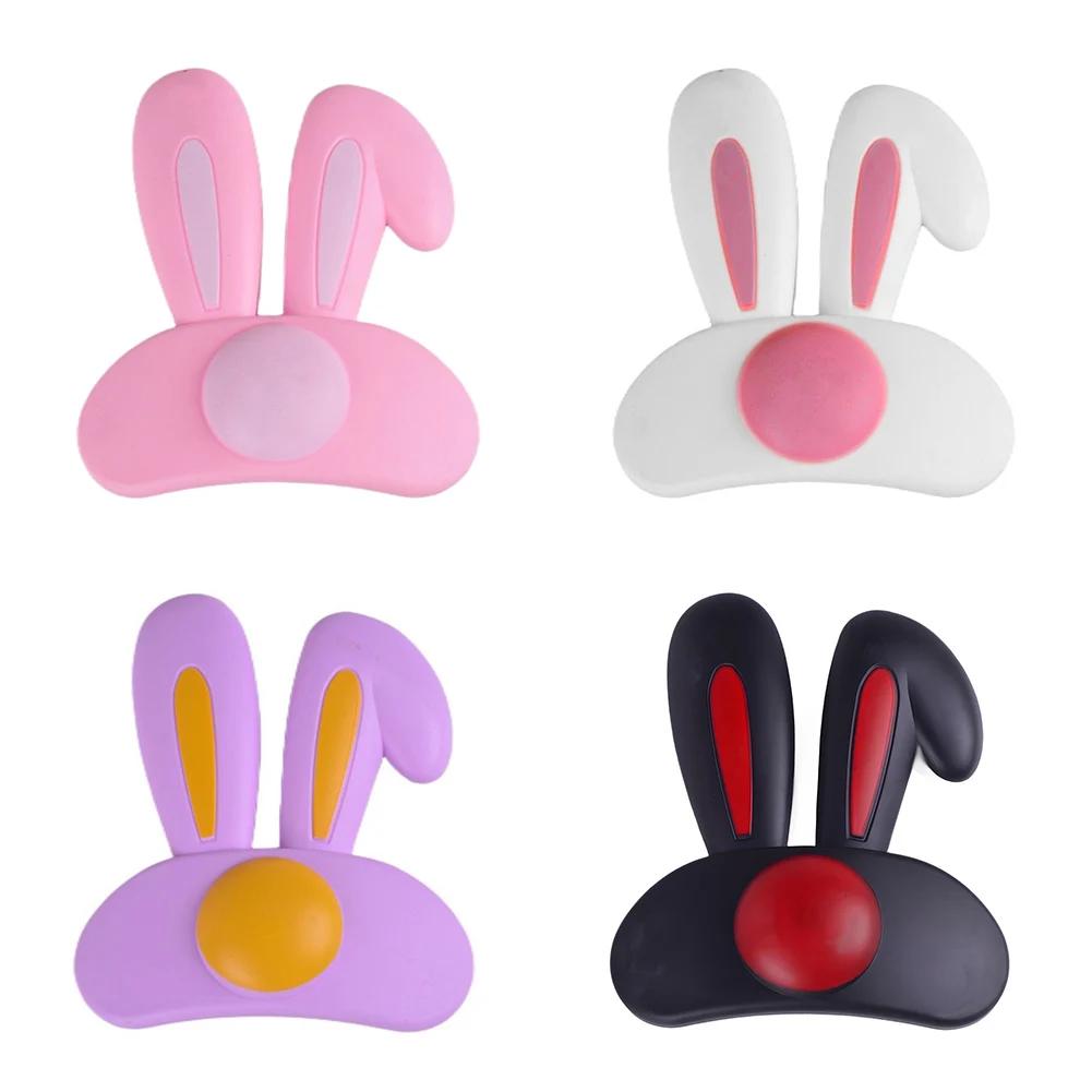 2Pcs Cute Rabbit Ears Helmet Decoration Universal Motorcycle Electric Car Helmet Styling Stickers Cycling Helmet Accessories