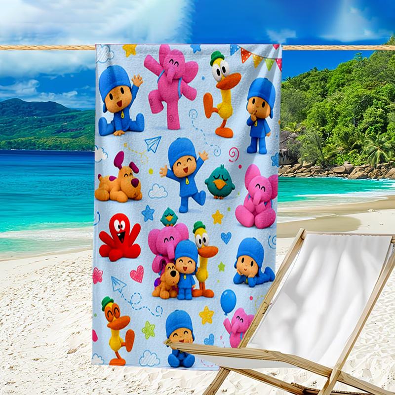 Ultra-Soft Beach Towel with Pocoyo Theme,Ideal for Pool - Camping, Diving - Perfect Travel Essential, Vibrant Beach Towel.