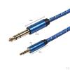 1/8 To 1/4 Stereo Cable, Heavy Duty 3.5mm Mini 6.35mm TRS Audio Path Cord - Blue