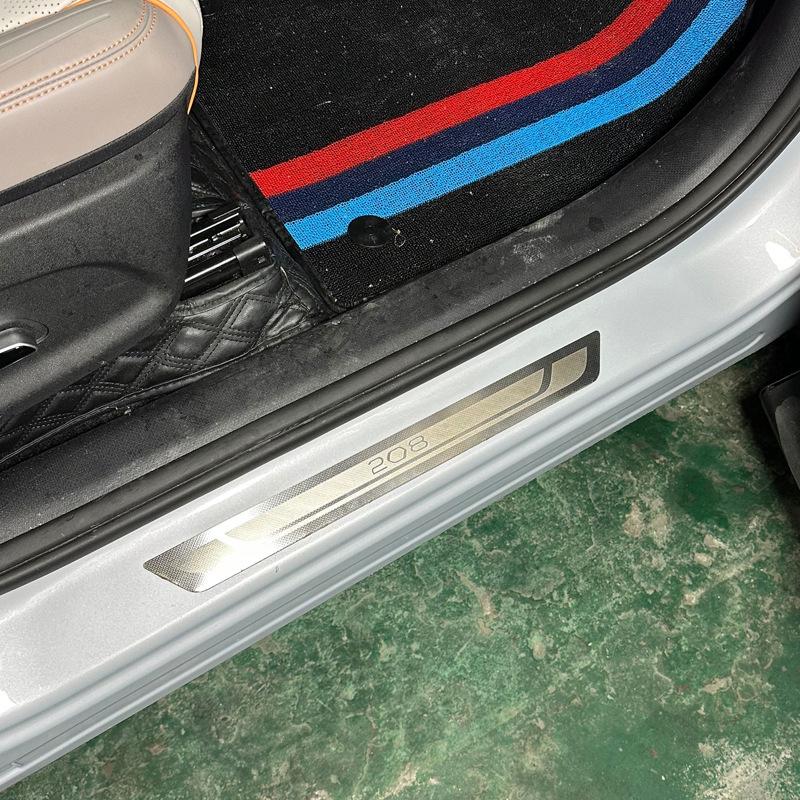 Ultra-Thin Carbon Fiber Door Sill Protector & Bumper Strip for Peugeot 208