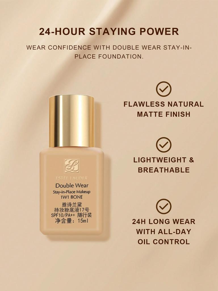 1W1 Bone Estée Lauder Double Wear 15ml - SPF10 24H Oil-Control Foundation