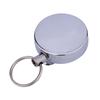 60cm Retractable Pull Chain Recoil Key Ring Keychain Belt Clip Metal Card Holder