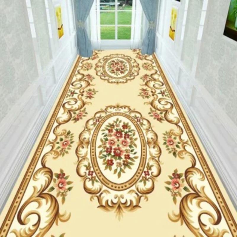 European Long Corridor Carpets for Hallway Living Room Decoration Home Anti-skid Entry Floor Mats Hotel Lobby Stairway Area Rugs