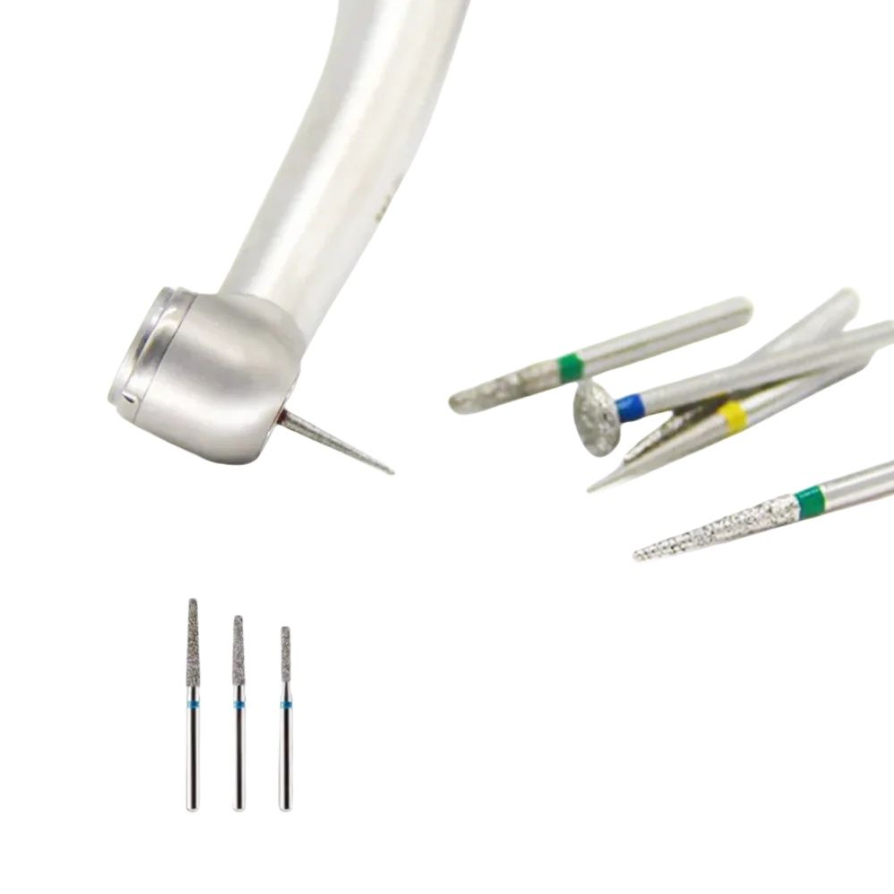 50pcs Dental High Speed Burs High Speed Handpiece Turbine Diamond Burs Diamond Polishing Tooth Preparation Dentist Material