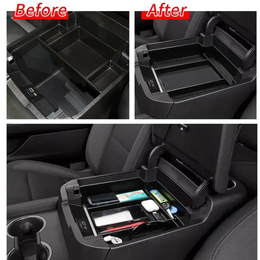 For Chevy Tahoe Suburban and GMC Yukon 2022 Car Armrest Storage Box Center Console Organizer Tray Auto Accessories