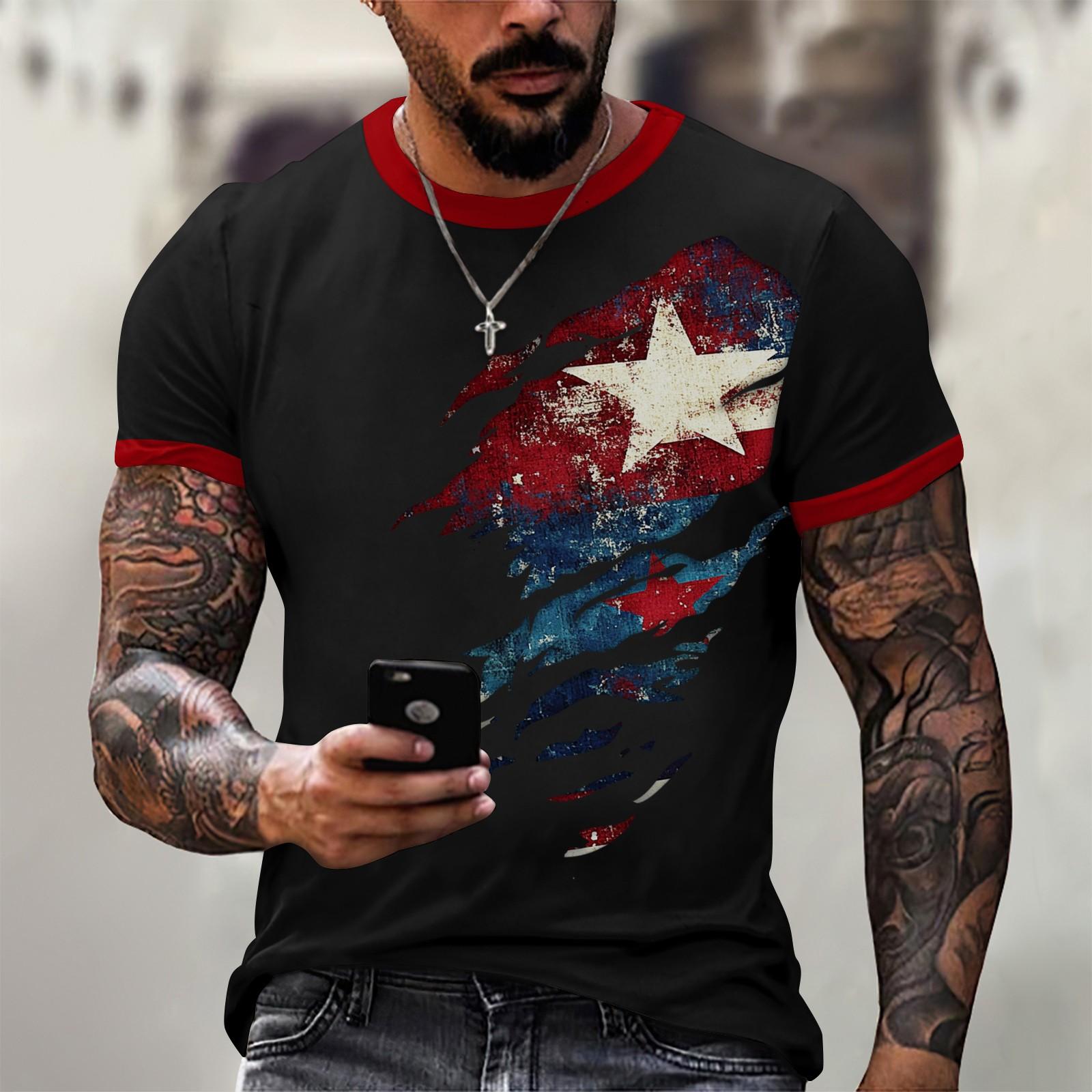 

Популярна літня чоловіча футболка з круглим вирізом і короткими рукавами M