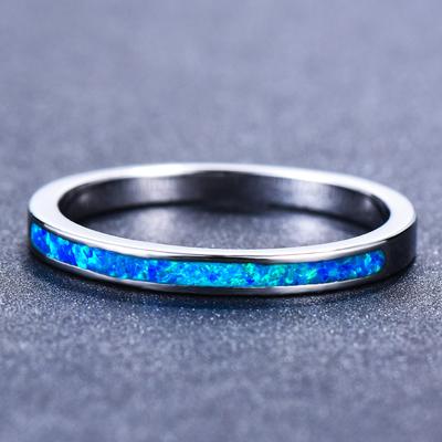 Hot Selling Blue Circle Ring Feminine Temperament Simple Personality Versatile Korean Ring