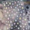 Plaid Star Vintage Academic Five-Pointed Star Small 5D Nail Art Stickers Embossed Nail Decals Manicure for Women
