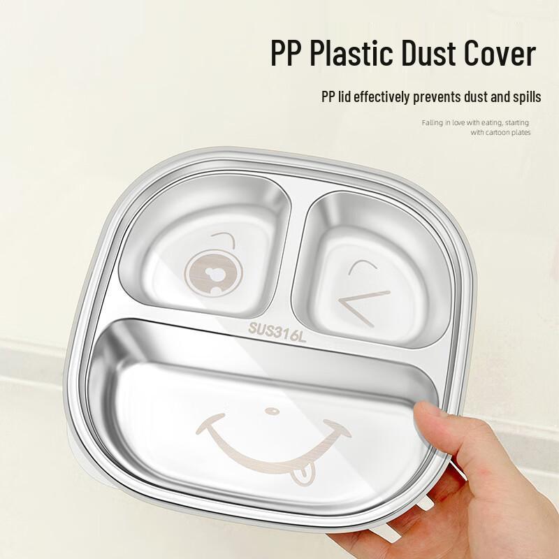 Yi Pan 316 Stainless Steel Kids Divided Suction Plate