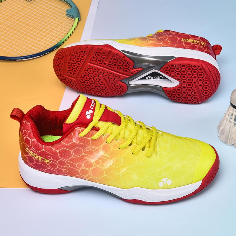 Badminton shoes men's and women's professional non-slip, wear-resistant and breathable rotating button carbon board children's competition training