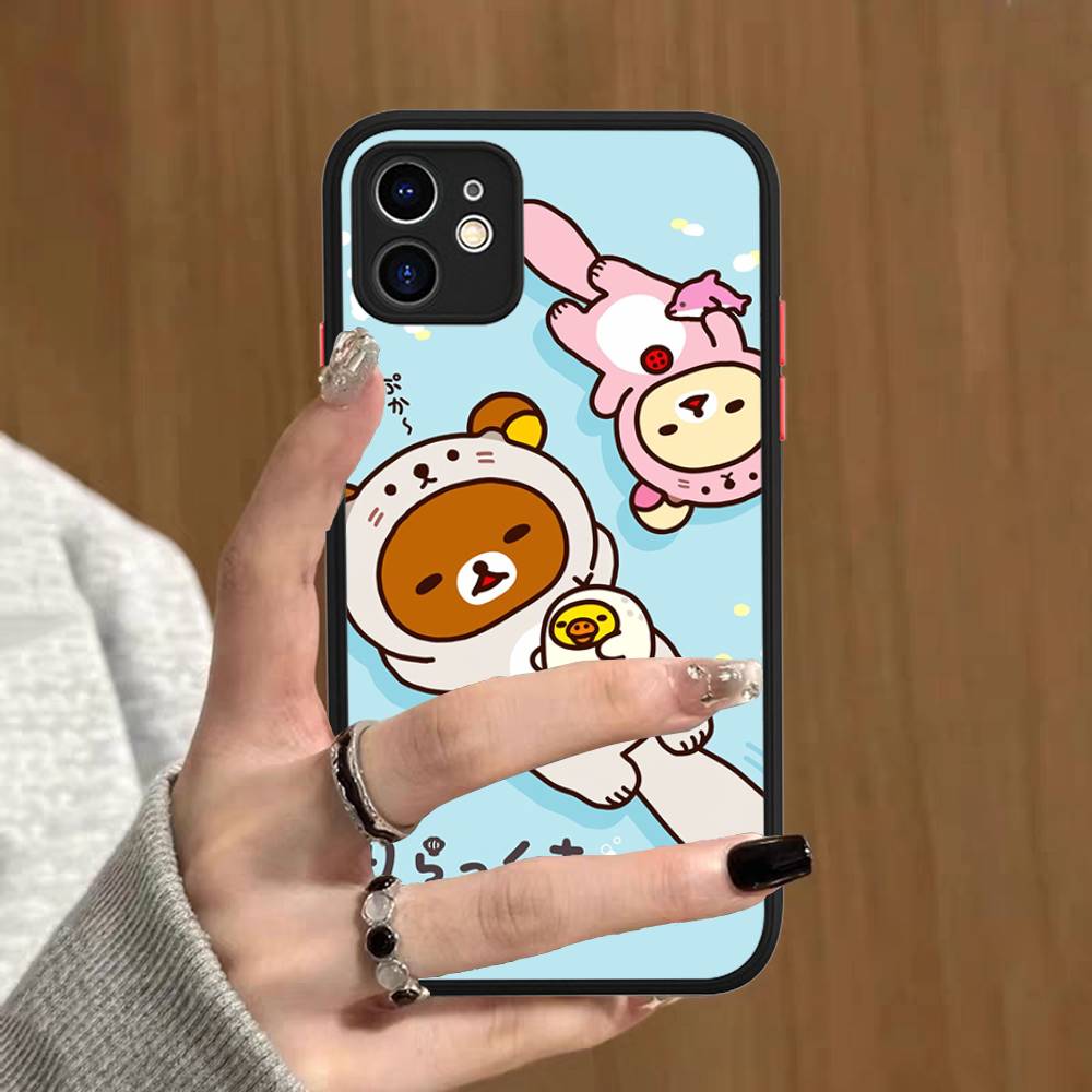 

Rilakkuma Anime Cute Cartoon For IPhone 11 12 13 14 15 16 Pro Max Plus X XS MAX Shockproof Matte Back Cover iphone 12 pro