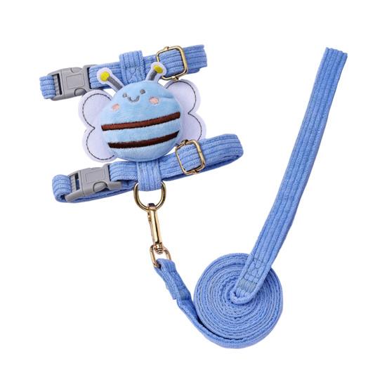 Cat Harness And Leash Set Adjustable Escape Proof Kitten Harness with Cartoon Bee
