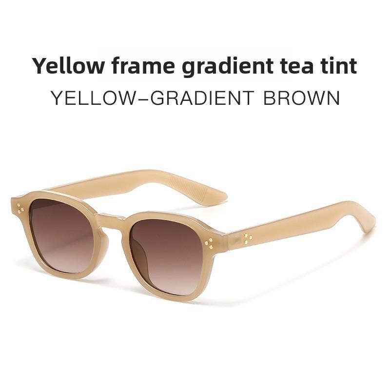 Vintage Round Frame Sunglasses With Uv400 Protection For Fashionable Outings And Travel