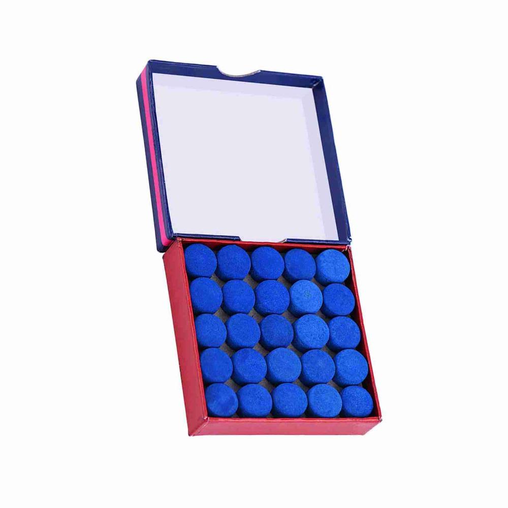 50pcs Hard Leather Billiards Cue Tips Blue Glue On Tips Cue Tips Replacement  Replacement Repair