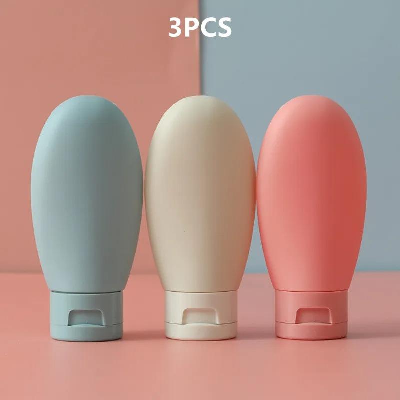 

3/4 шт./набор дорожных флаконов, набор 60 мл, многоразовый флакон, мягкий силиконовый контейнер для лосьона, шампуня, тюбик, пустая бутылка, оптовая продажа