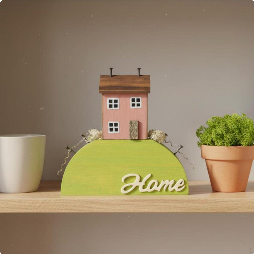 Houten Huis Ornament Creatieve DIY Kleine Decoratie Handgemaakt voor Kinderen, Knutselaars, Bureau,
