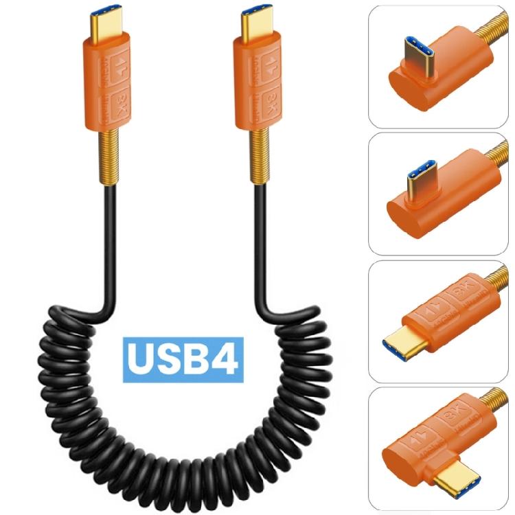 Spring Design USB4 Type C Cable Data Cord Wire 240W Power Delivery 40Gbps Speed 8K Video for USB C Devices Black