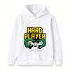 Kids Boys Girls Hard Player Born To Game Print Hoodie Casual Long Sleeve Pullover Sweatshirt For Gaming Lovers