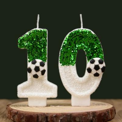 1Pc Number 0-9 Soccer Cake Candles Sports Theme Football Birthday Party Decoration Favors Cupcake Topper Cake Decor Supplies