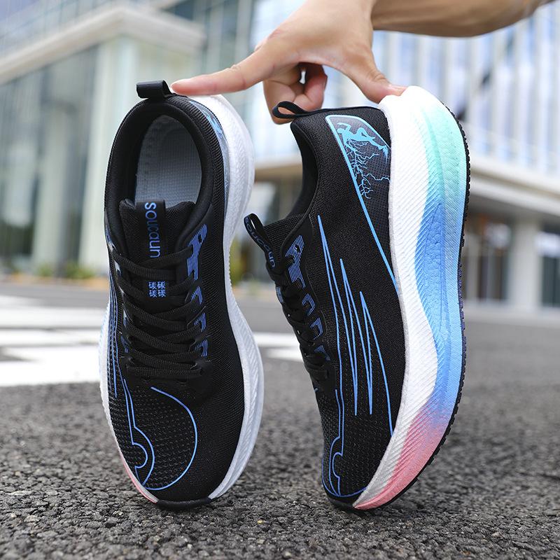 Youth Autumn Running Shoes, Primary and Secondary School Students Mesh Carbon Plate Real Explosion Shock Absorption Sports Non-slip Running Shoe