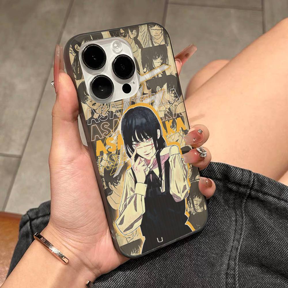 Asa Mitaka Chainsaw Man Anime Manga Handyhülle Für IPhone 16 15 17 Pro 11 12 13 14 Pro Max Plus Weiche Wellen-Silikonhülle