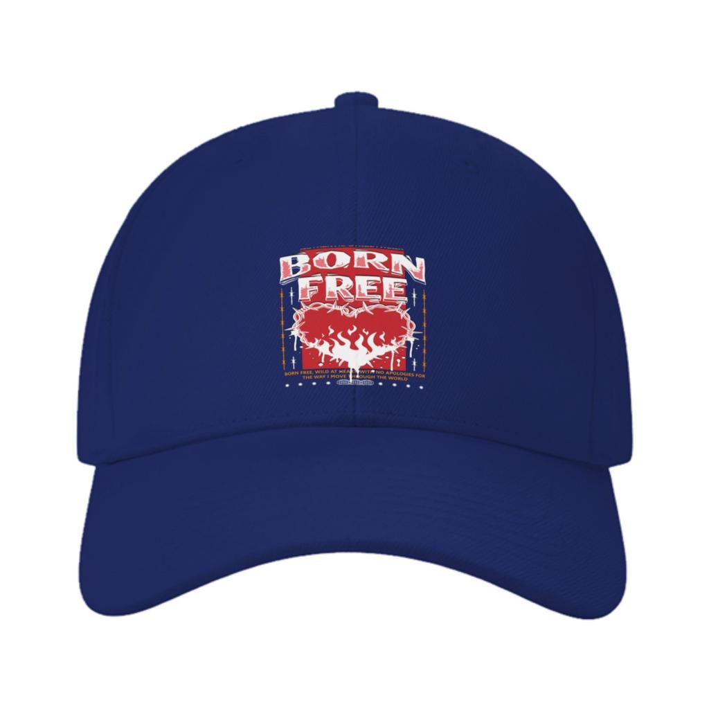 Born Free Fire Heart Graphic Baseball Cap Unisex Casual Cotton Adjustable Summer Hat