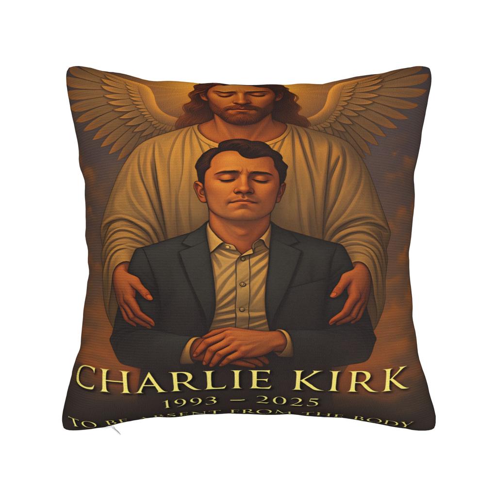 Funda de Almohada Angélica Defensora de Charlie Kirk Funda de Almohada Personalizada Fundas de Almohada Divertidas Para Sofá Decoración del Hogar