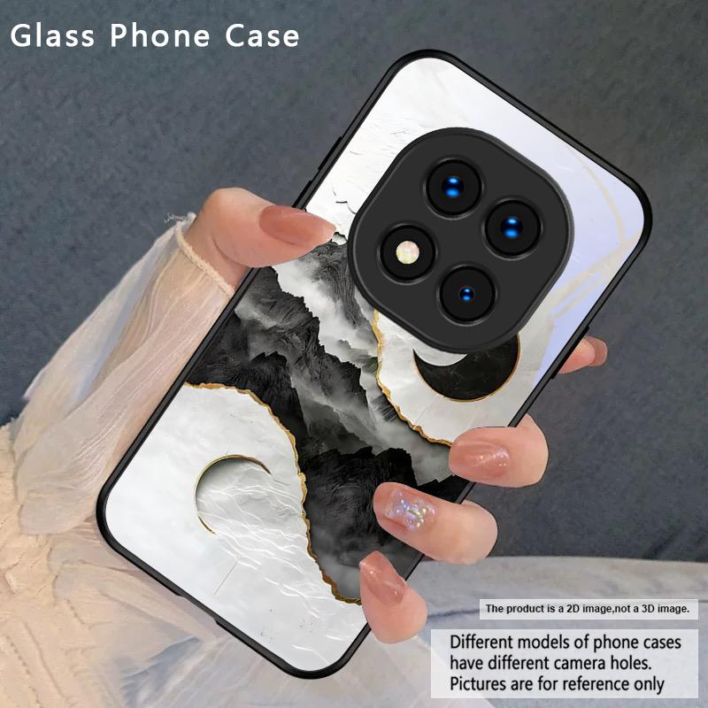 Snow Mountain Cluster For Redmi Note 8 9 9S 12S 10 Pro 11 12 13 Pro+ 14 Pro K60 Ultra 13C 14C A3 12 13 Black Glass Phone Case