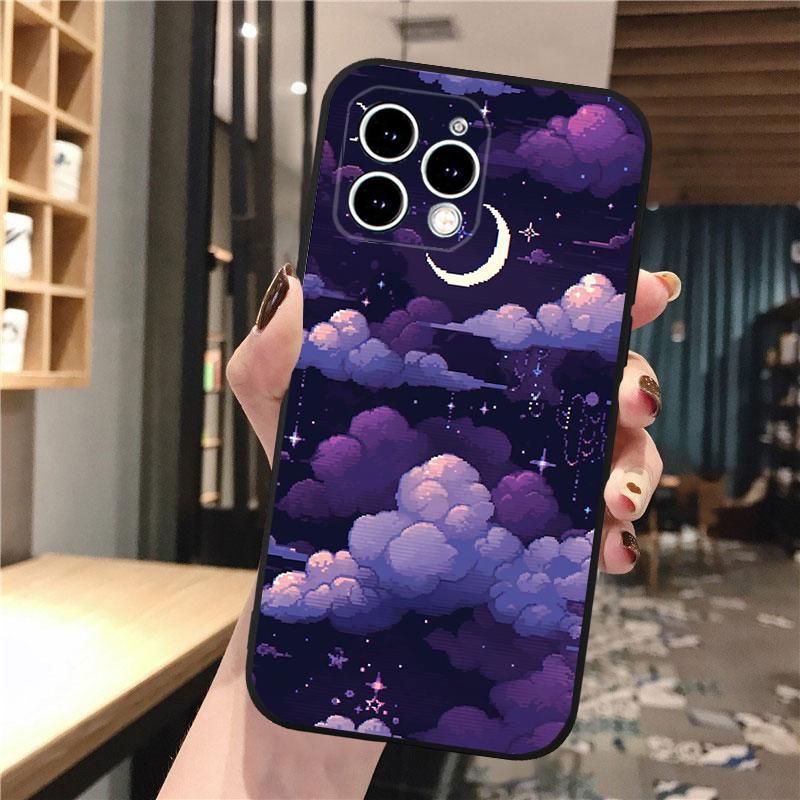 Scenery Anime Art Night Sky Stars moon Phone Case For iphone 17 Pro Max Air 16 15 14 13 Pro Max 15 16 Pro 15Plus