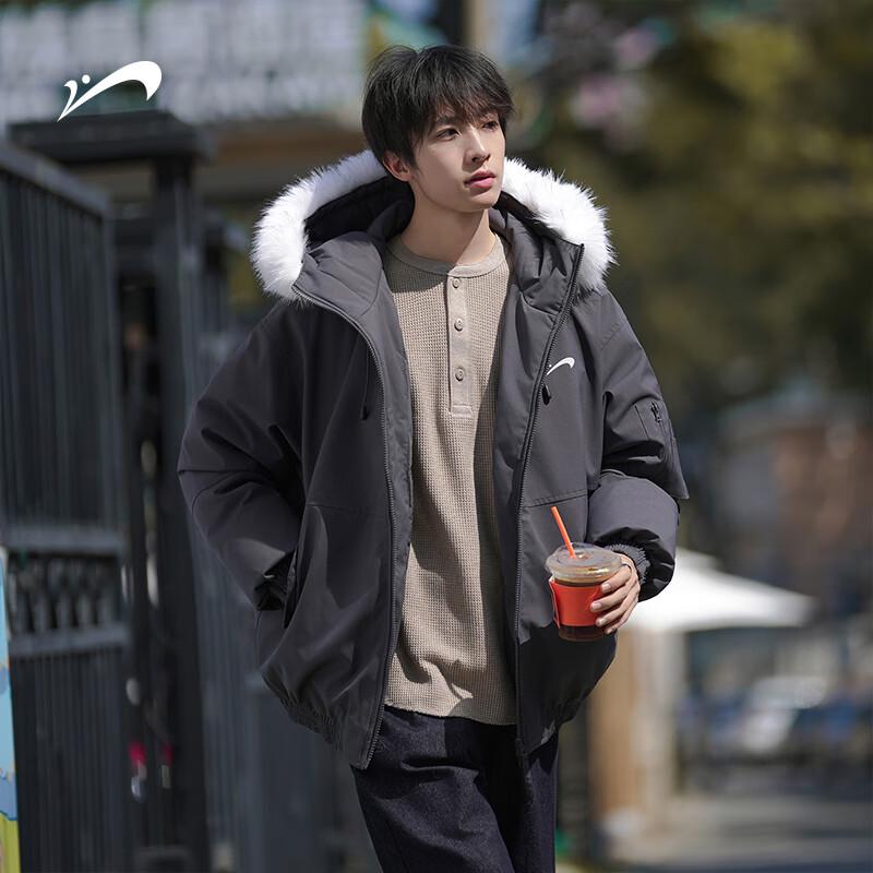 

Guirenniao Men s Faux Fur Hooded Winter Padded Jacket 3XL