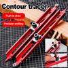 Contour Gauge Scribe Tool Profile Scribing Ruler Adjustable Pencil Holder Woodworking Edge Corner Measuring Profile Duplicator