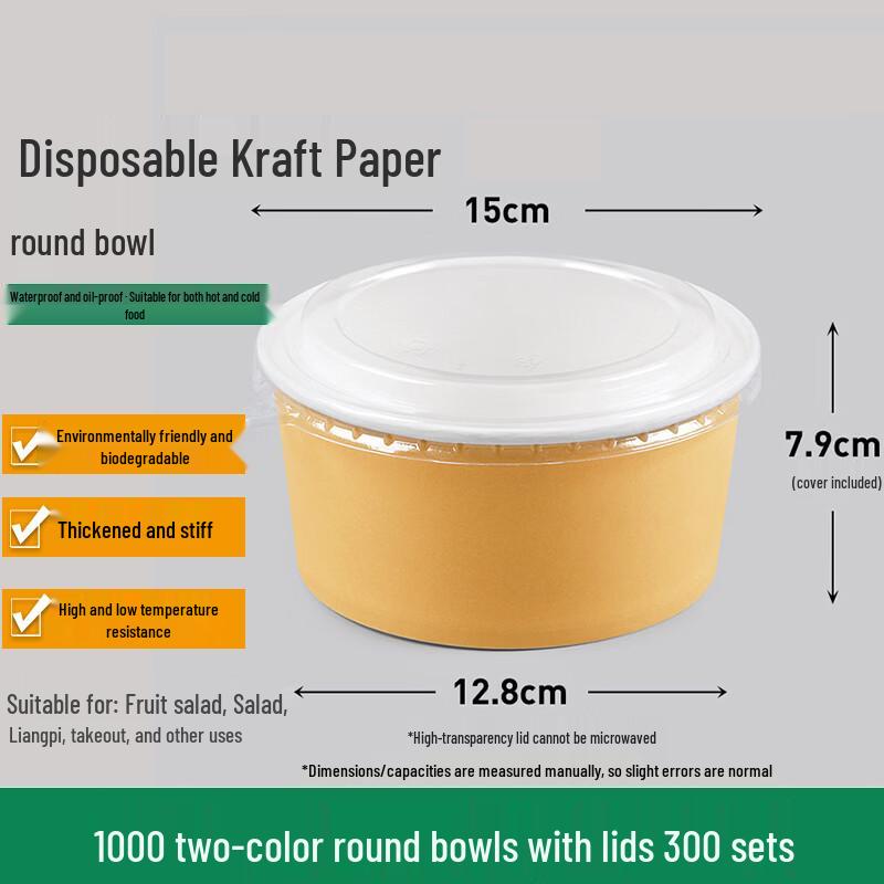 

Homeglen Disposable Kraft Paper Salad Bowls