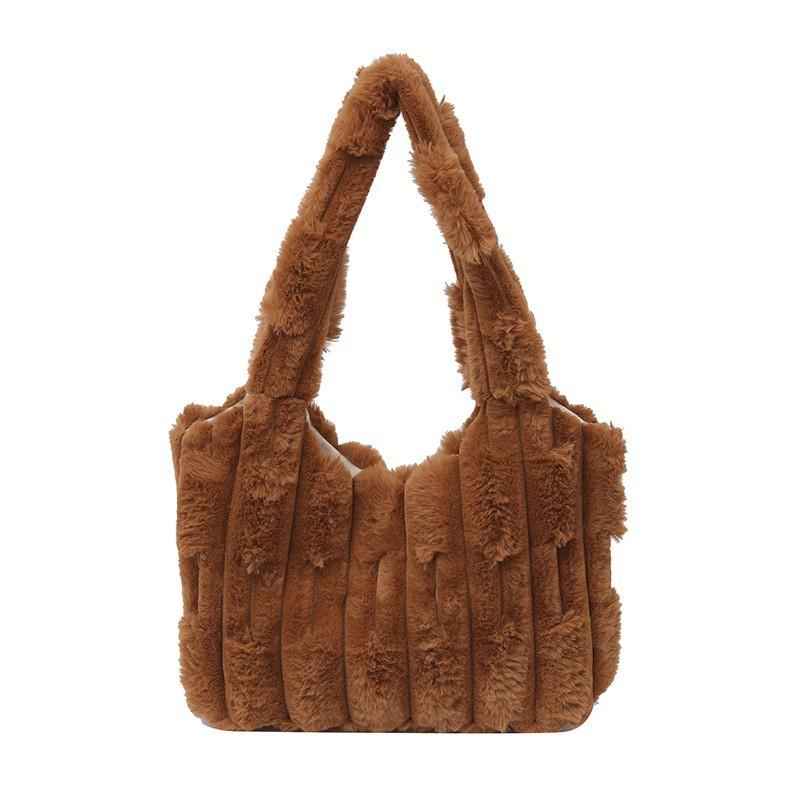 Korean Style Lazy Plush Bag Cute Fluffy Women's 2025 New Handbag Casual One-shoulder Tote