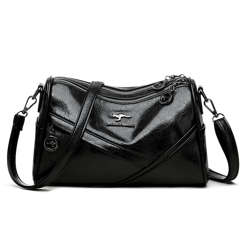 

Женская сумка Большая вместимость Сумка-подушка через плечо Сумка для путешественников через плечо чёрный