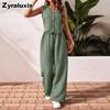 Linen Vest and Pants Set V-Neck Waistcoat Old Money Style Linen Suit