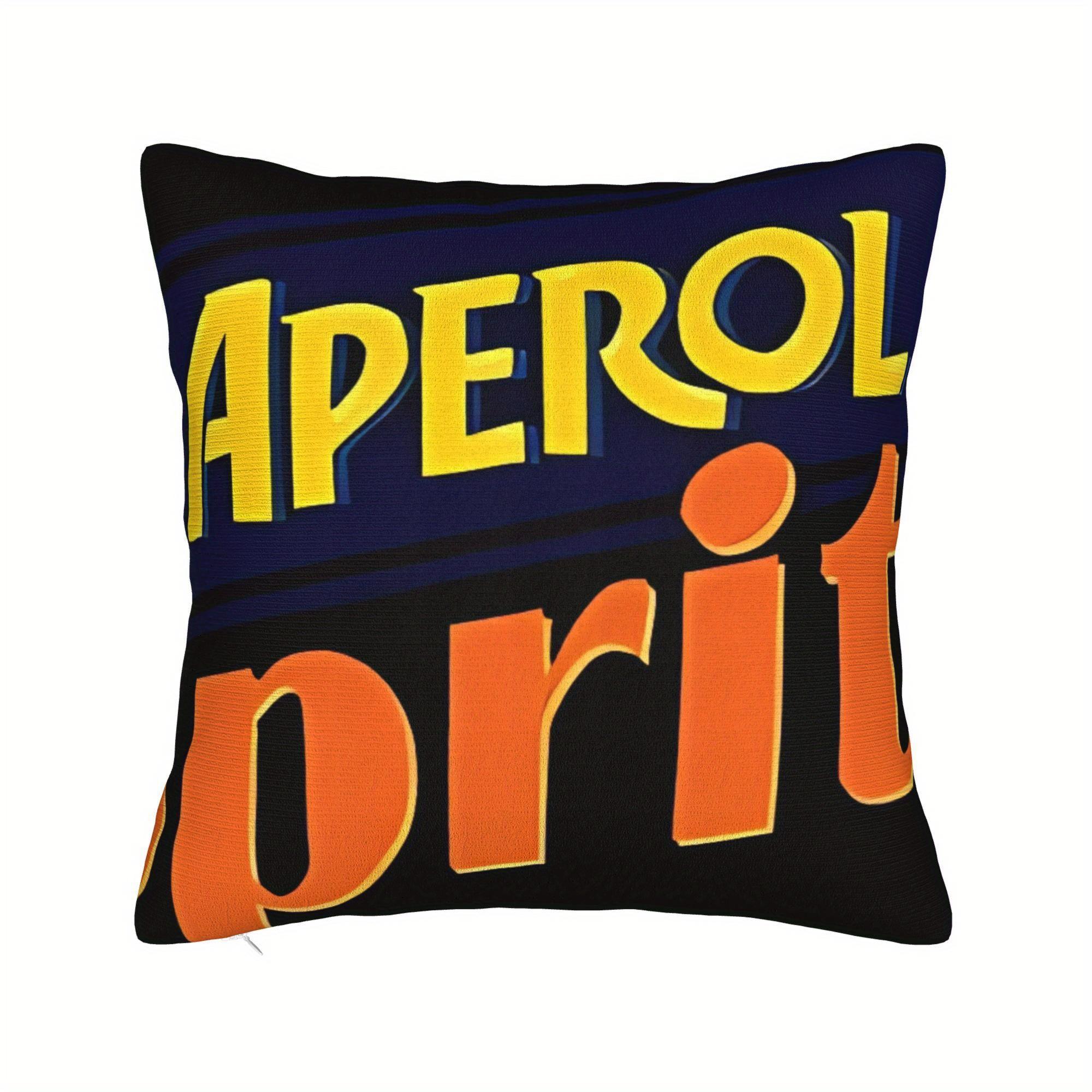 pc Aperol Spritz Themed Decorative Cushion Cover Italian Aperitivo with Iconic Zipper Closure Machine Hand Washable Sofa 40x40cm