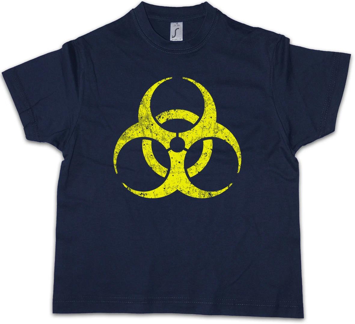 BLACK BIOHAZARD SYMBOL Kids Boys kids boys T-Shirt Goth TBBT Cyber Hardcore Logo Gothic 130