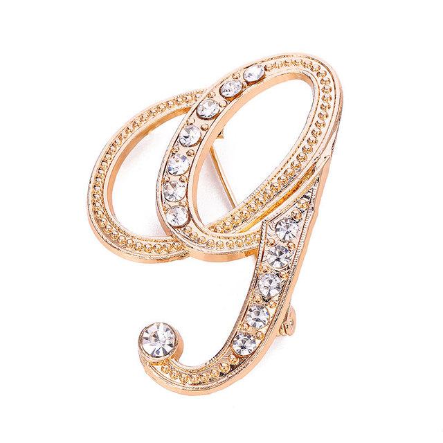 Kadın Erkek A-Z Harf Broş Rhinestones Kristal Gümüş Rengi İngilizce Alfabe Metal Rozetler Sevimli Takı Aksesuarları Noel Hediyesi