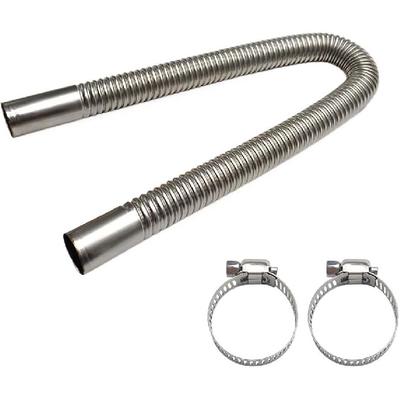 23.6 Inches Stainless Steel Exhaust Hose, 1 Inch Exhaust Extension, Flexible Tank Diesel Heater Accessories with 2 Hose Clamps, Gas Vent Hose Kit for