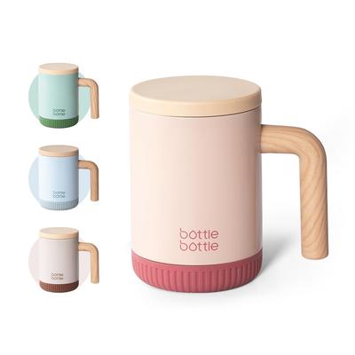 BOUTEILLE BOUTEILLE avec Mug Rose Élégant en Acier Inoxydable sous Vide Garde au Chaud ou Parfait pour Direct Convient pour et 400ml, Couvercle, Gobelet Anti-Fuite,