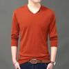 2023 Neu Frühling und Herbst Dünn Einfach Lässig Garn V-Ausschnitt Langarm Uni Übergroß Herren Strick Unterzieh-Pullover