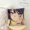 anime girl s-Sakurajima Mai cushion cover Comfortable soft Pillow Case for Sofa Living Room Home office Decor Protective Covers