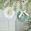 Plush Christmas Wreath Decoration Pendant Window Display Door Trailer Hanging Christmas Bell Bow Wreath Xmas Tree Ornaments