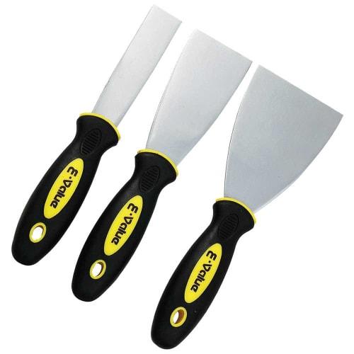 

E-Value Soft Grip Stainless Steel Scraper, Blade Widths 25/50/75mm, Set of 3
