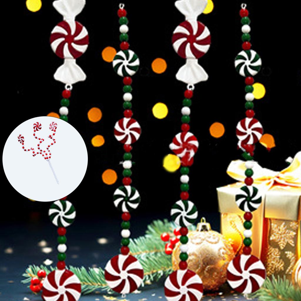 Christmas Tree Top Decoration Shatterproof Artificial Candy Branch Stem for Vase Arrangement Holiday Decoration