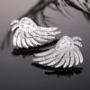 925 Sterling Silver Angel Wings Stud Earrings for Women New Cubic Zirconia Romantic Female Earrings Engagement Wedding Jewelry