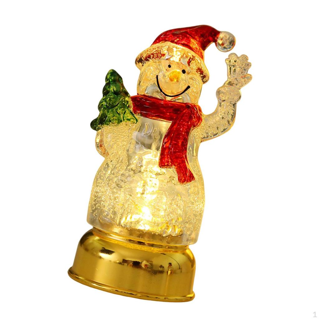 Lighted Christmas Statue Decoration Desktop Ornament Nightlight for Bedroom