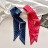 Versatile Cashew Nut Flower Versatile Printed Silk Scarf, New Neck Tie Scarf, Multi-functional Hair Tie Bag Streamer