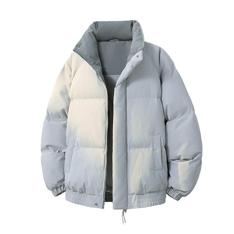 Mens Stand Collar Thick Cotton Padded Jacket Winter Warm Outerwear Loose Fit Youth Casual Wear